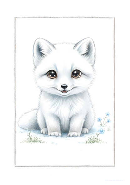 Little Arctic Fox - Art Print