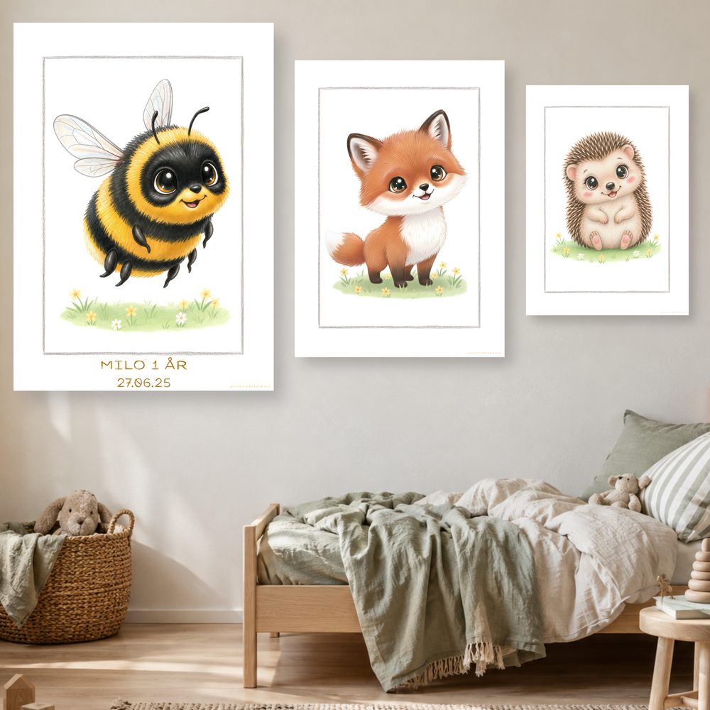 Pósteres ilustrados para habitaciones infantiles