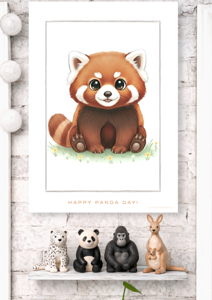 Little Red Panda - Art Print