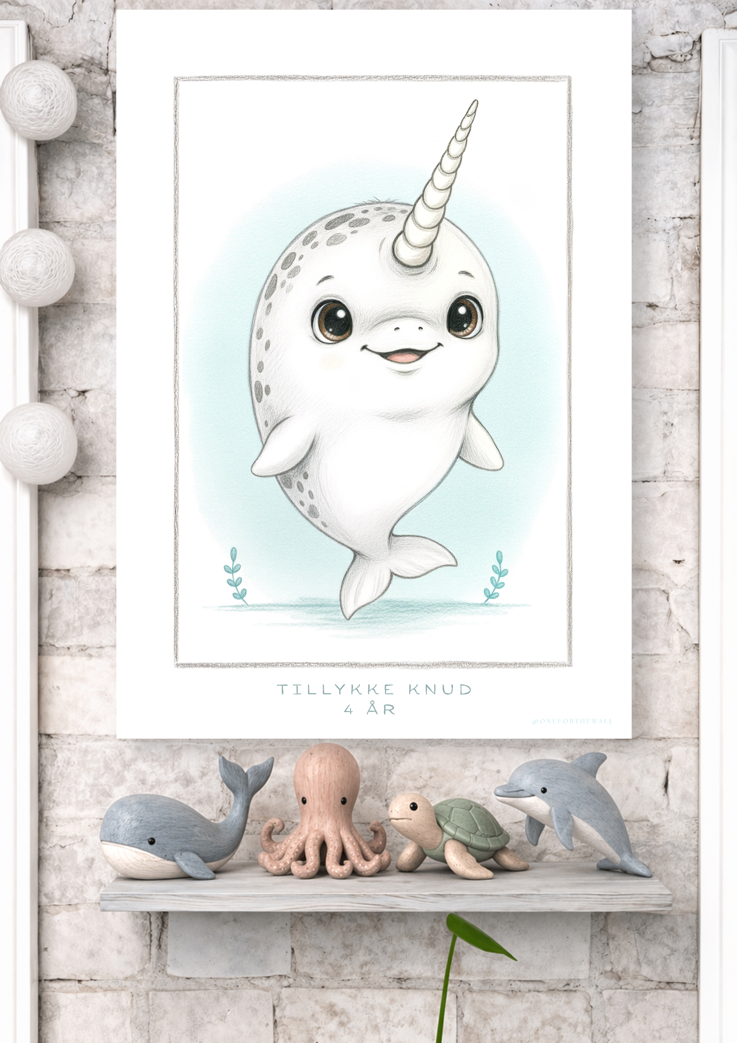Little Narwhal - Art Print