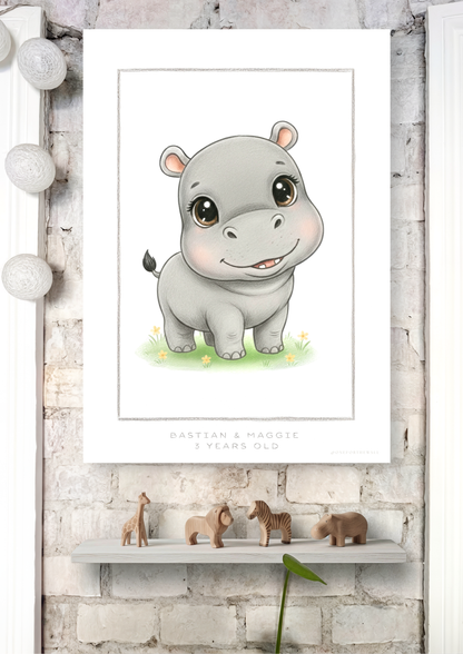 Little Hippo - Art Print