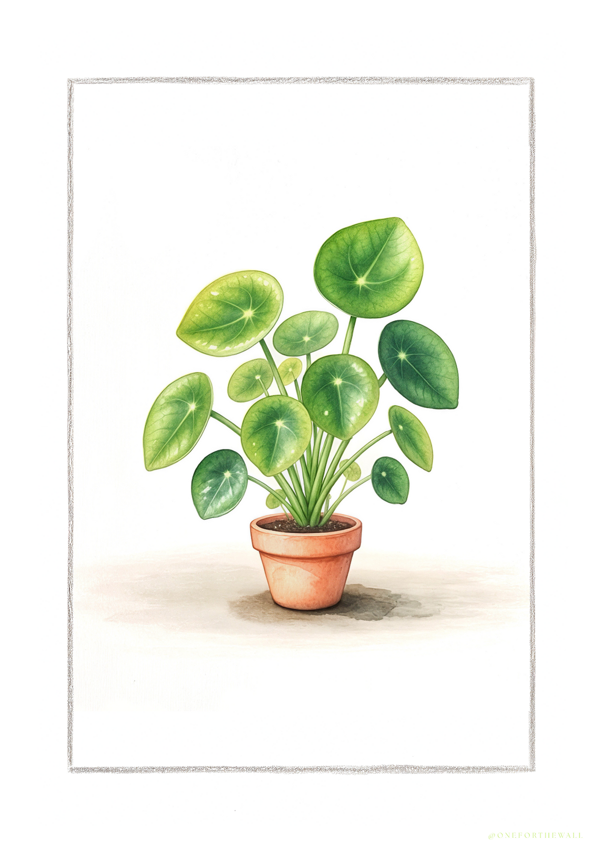 Illustreret elefantøreplakat – nordisk minimalistisk botanisk motiv