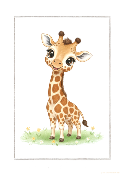 Little Giraffe - Art Print