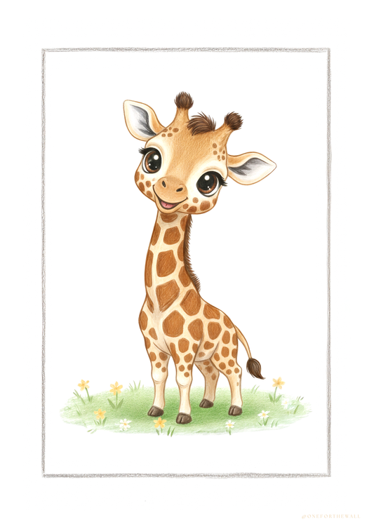 Little Giraffe - Art Print