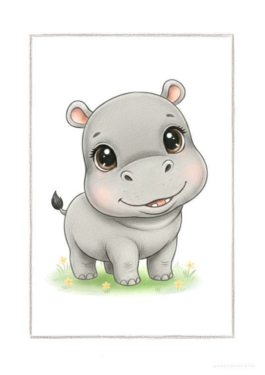 Little Hippo - Art Print