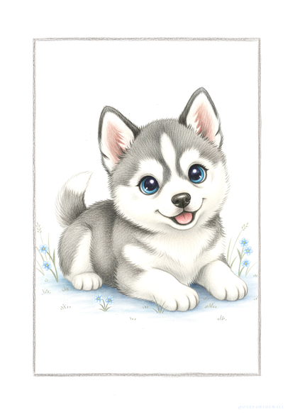 Little Husky - Art Print
