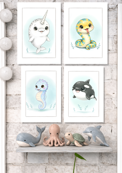 Little Narwhal - Art Print