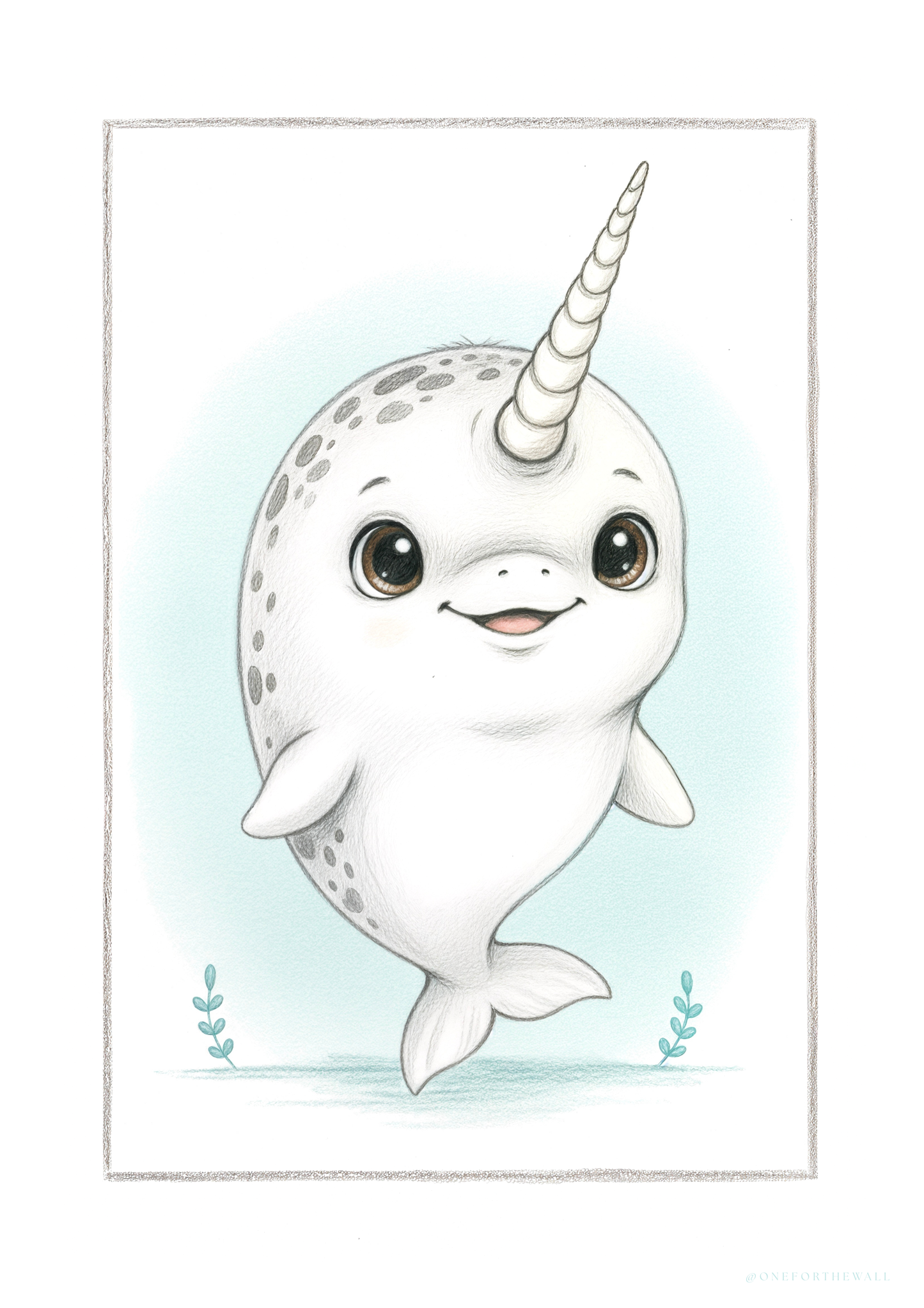 Little Narwhal - Art Print