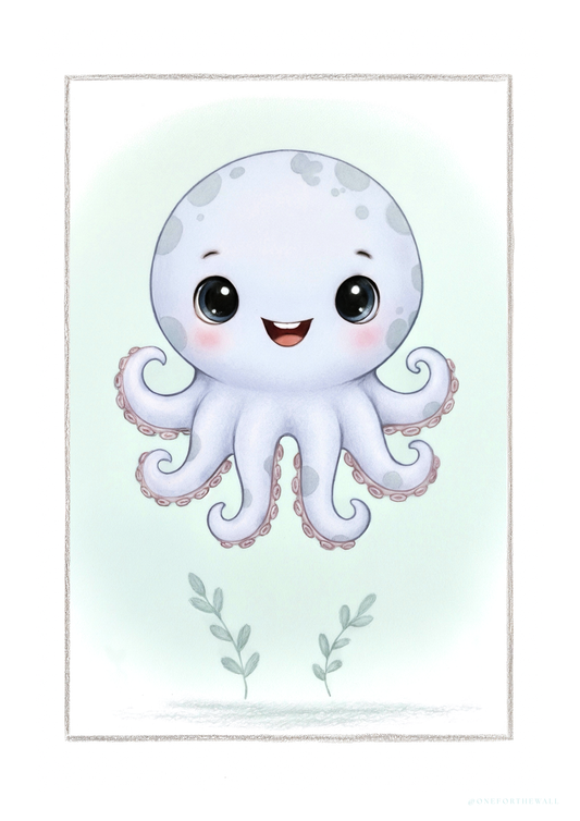 Little Octopus - Art Print