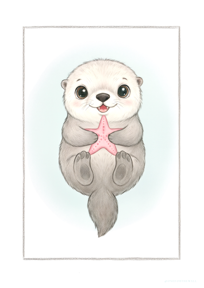 Little Otter - Art Print