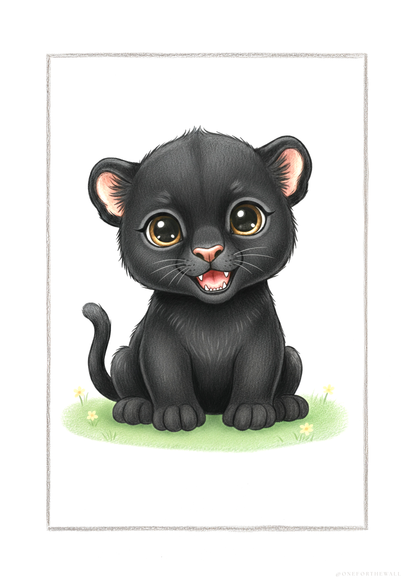 Little Black Panther - Art Print