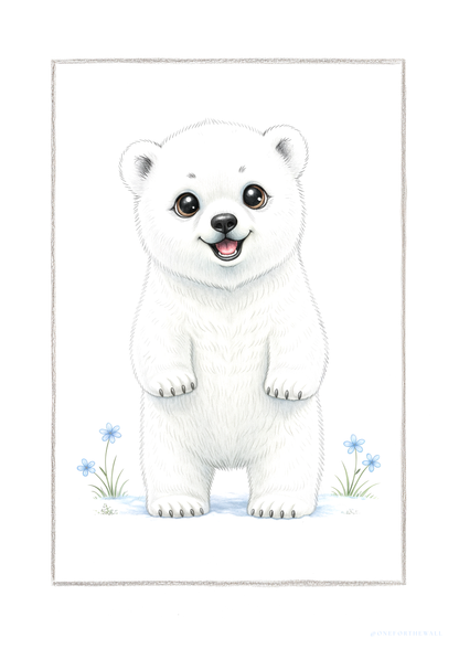 Little Polar Bear - Art Print