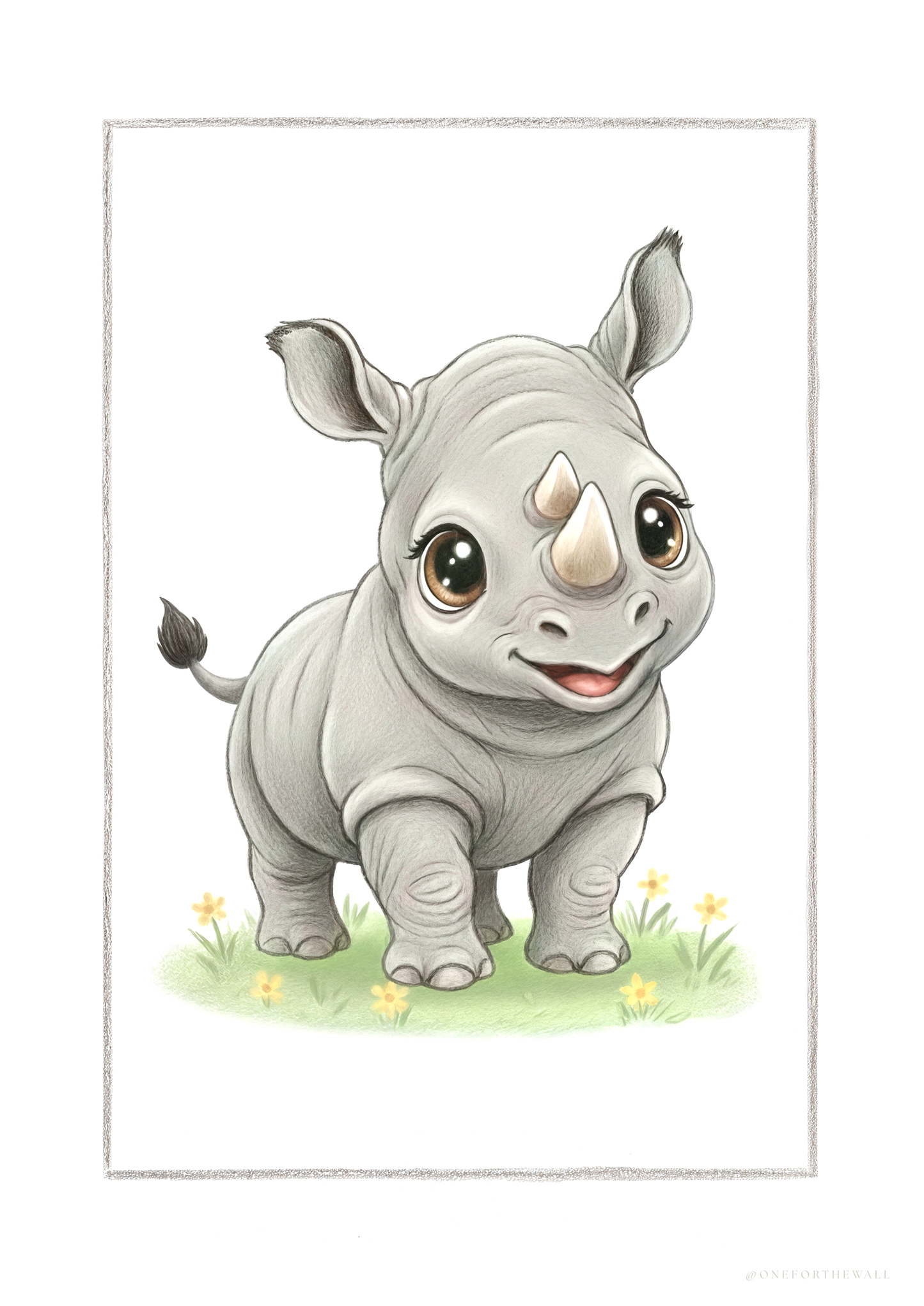 Little Rhino - Art Print